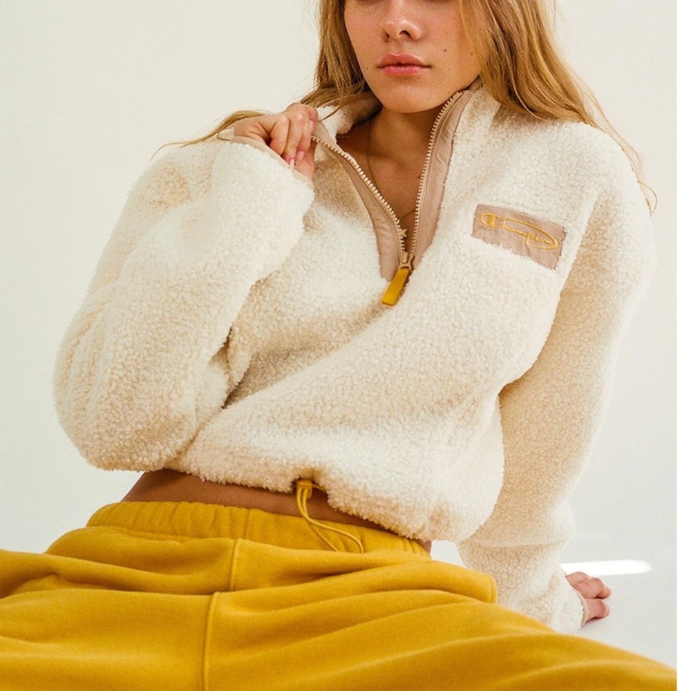 Champion Uo Exclusive Sherpa Half-Zip Jacket Women's at Urban Outfitters